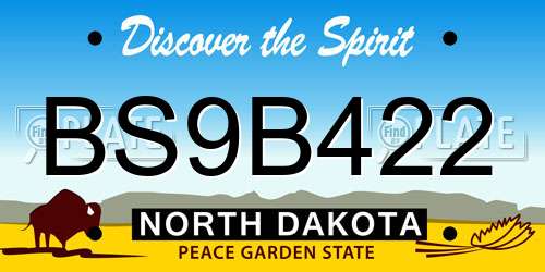 BS9B422 North Dakota License Plate