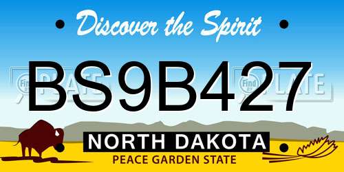 BS9B427 North Dakota License Plate