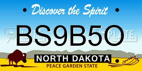 BS9B5O North Dakota License Plate