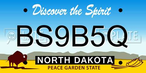 BS9B5Q North Dakota License Plate