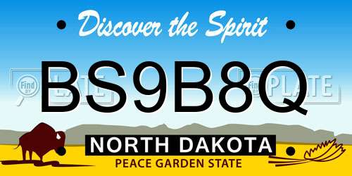 BS9B8Q North Dakota License Plate