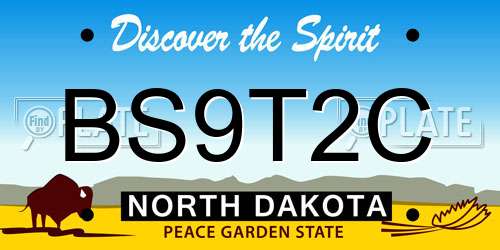 BS9T2C North Dakota License Plate