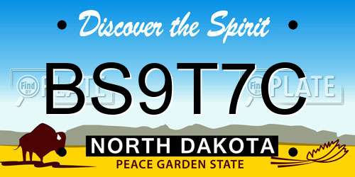 BS9T7C North Dakota License Plate