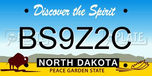 BS9Z2C North Dakota License Plate