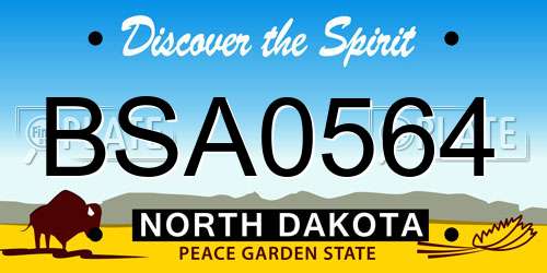 BSA0564 North Dakota License Plate