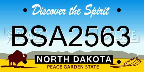 BSA2563 North Dakota License Plate