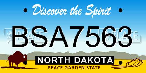 BSA7563 North Dakota License Plate