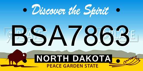 BSA7863 North Dakota License Plate