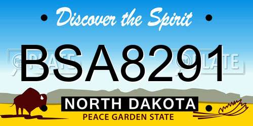 BSA8291 North Dakota License Plate