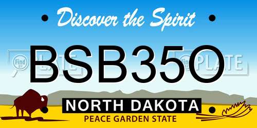 BSB35O North Dakota License Plate