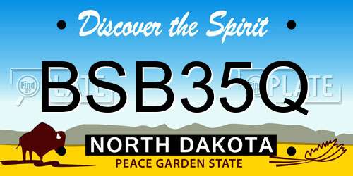 BSB35Q North Dakota License Plate