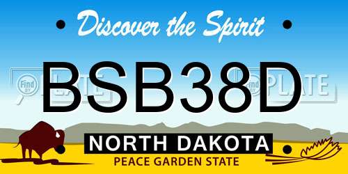 BSB38D North Dakota License Plate