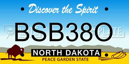 BSB38O North Dakota License Plate