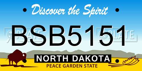 BSB5151 North Dakota License Plate