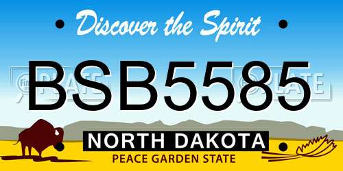 BSB5585 North Dakota License Plate