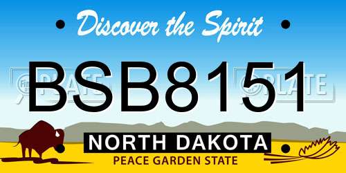 BSB8151 North Dakota License Plate