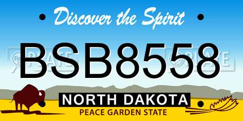 BSB8558 North Dakota License Plate