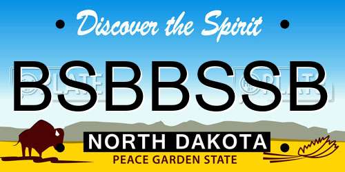 BSBBSSB North Dakota License Plate