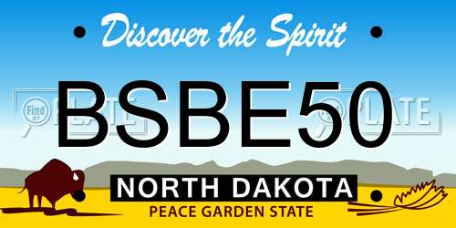 BSBE50 North Dakota License Plate