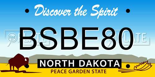 BSBE80 North Dakota License Plate