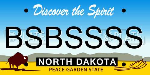 BSBSSSS North Dakota License Plate
