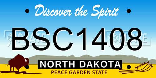 BSC1408 North Dakota License Plate