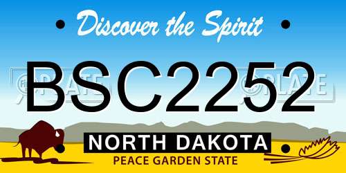 BSC2252 North Dakota License Plate