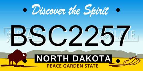 BSC2257 North Dakota License Plate