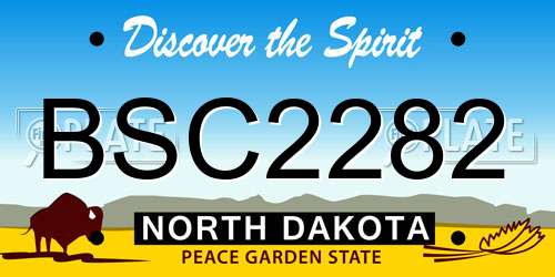 BSC2282 North Dakota License Plate
