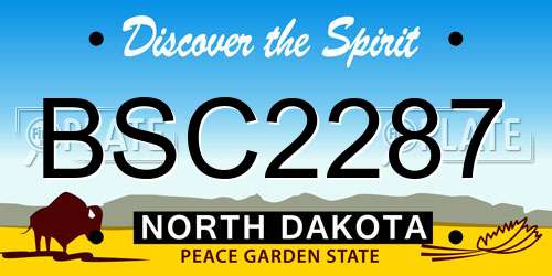 BSC2287 North Dakota License Plate