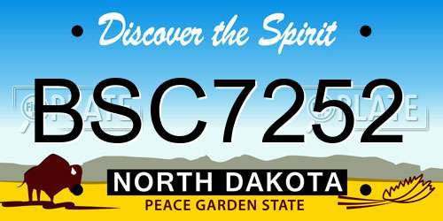 BSC7252 North Dakota License Plate