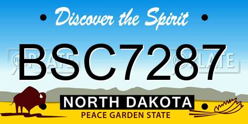 BSC7287 North Dakota License Plate