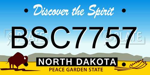 BSC7757 North Dakota License Plate