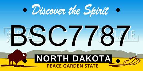 BSC7787 North Dakota License Plate