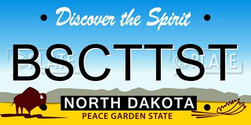 BSCTTST North Dakota License Plate