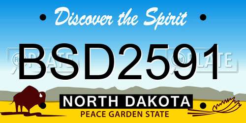 BSD2591 North Dakota License Plate