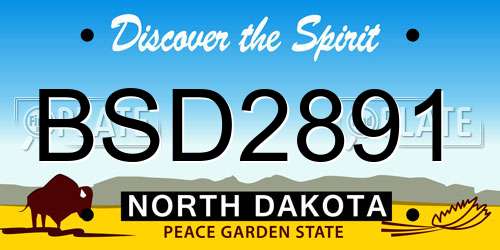 BSD2891 North Dakota License Plate