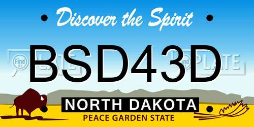 BSD43D North Dakota License Plate