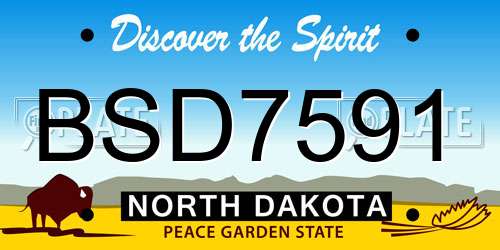 BSD7591 North Dakota License Plate