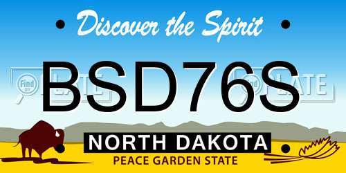 BSD76S North Dakota License Plate