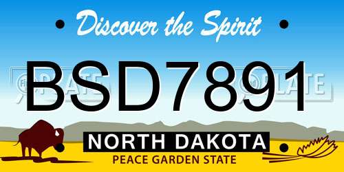 BSD7891 North Dakota License Plate