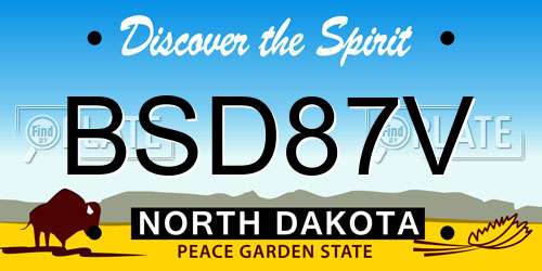BSD87V North Dakota License Plate