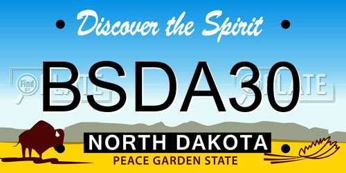 BSDA30 North Dakota License Plate