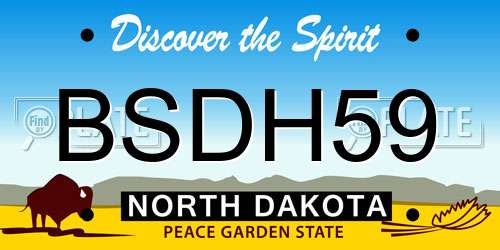 BSDH59 North Dakota License Plate