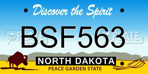 BSF563 North Dakota License Plate
