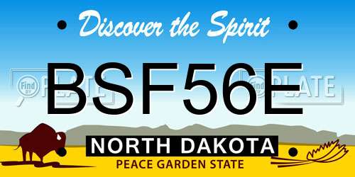 BSF56E North Dakota License Plate