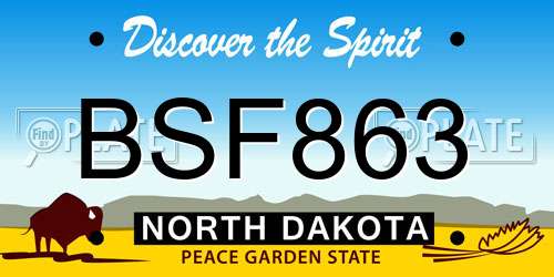 BSF863 North Dakota License Plate
