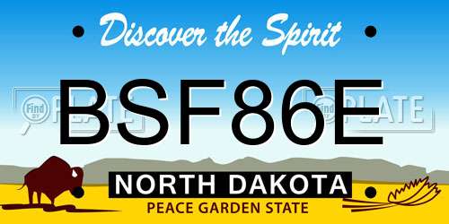 BSF86E North Dakota License Plate