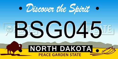 BSG045 North Dakota License Plate