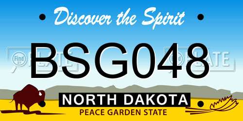 BSG048 North Dakota License Plate